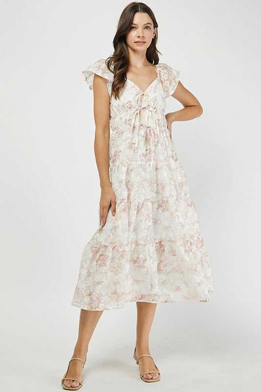Petal Whisper Tiered Midi Dress - YD1491BJ01
