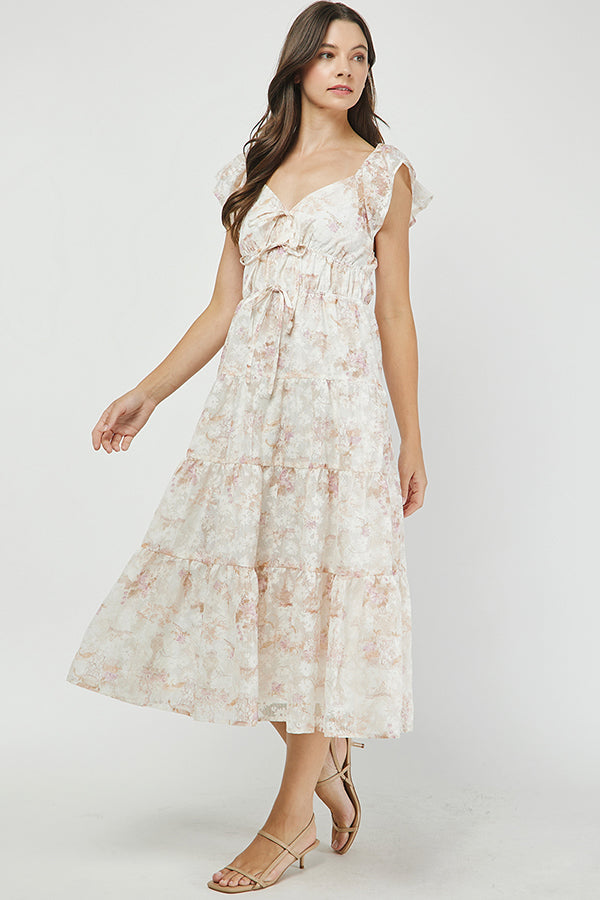 Petal Whisper Tiered Midi Dress - YD1491BJ01
