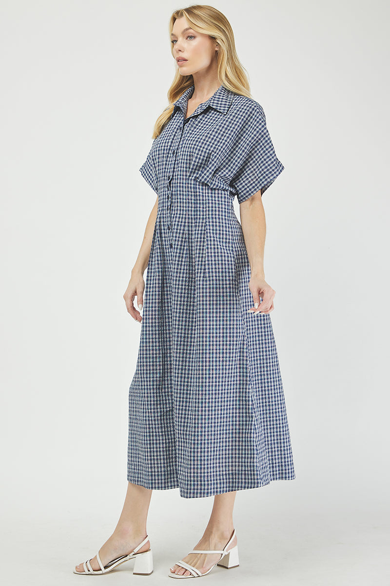 Button-front gingham maxi dress - YD1500KJ