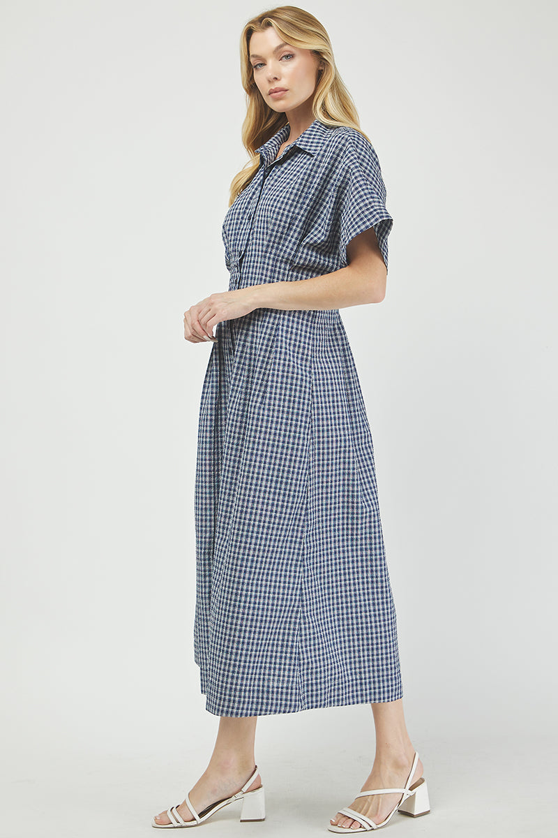 Button-front gingham maxi dress - YD1500KJ