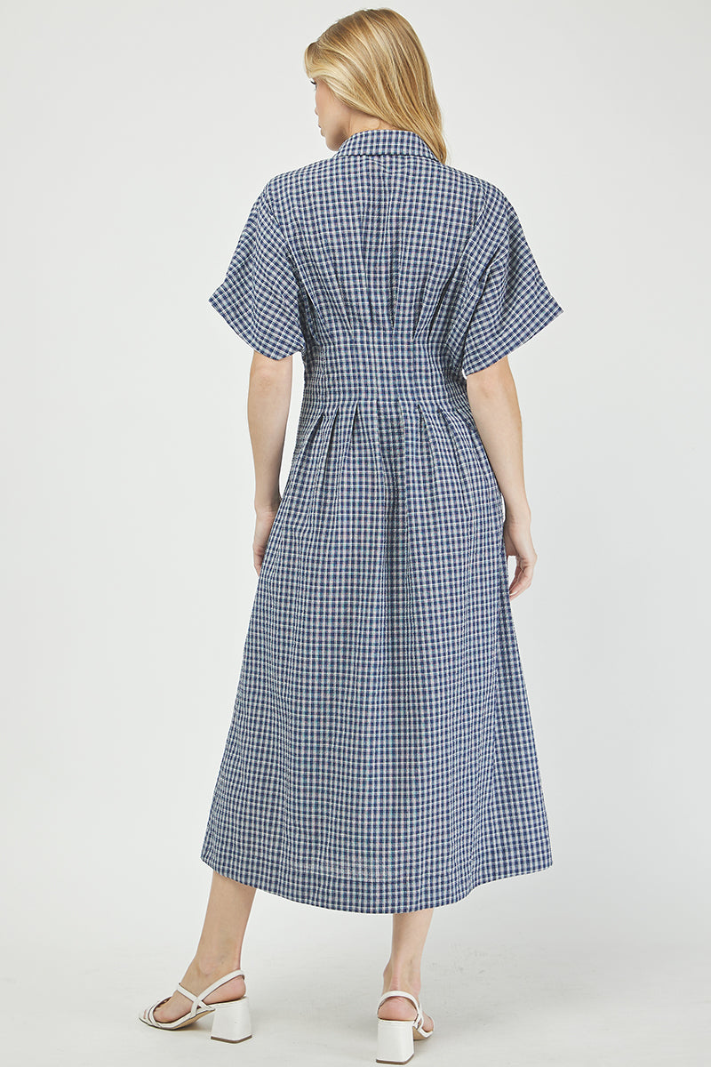 Button-front gingham maxi dress - YD1500KJ