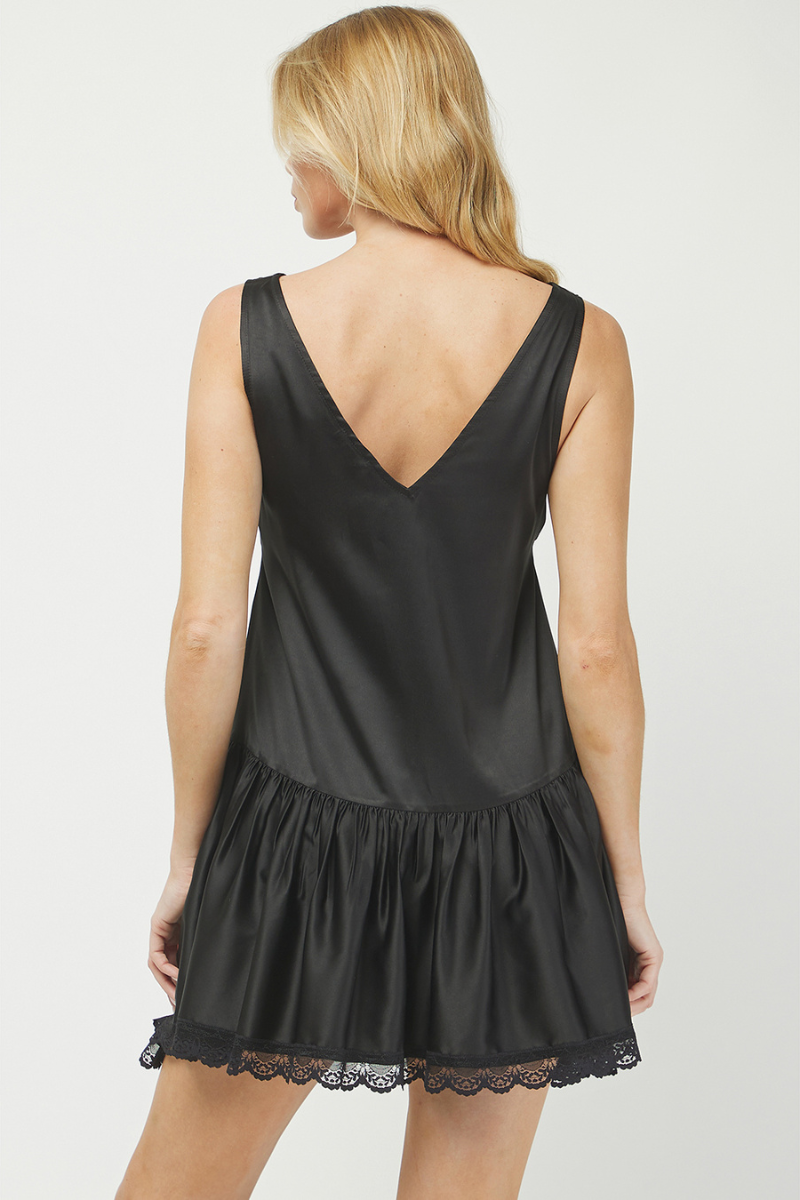 Midnight Romance Satin & Lace Slip Dress - YD1523BJ