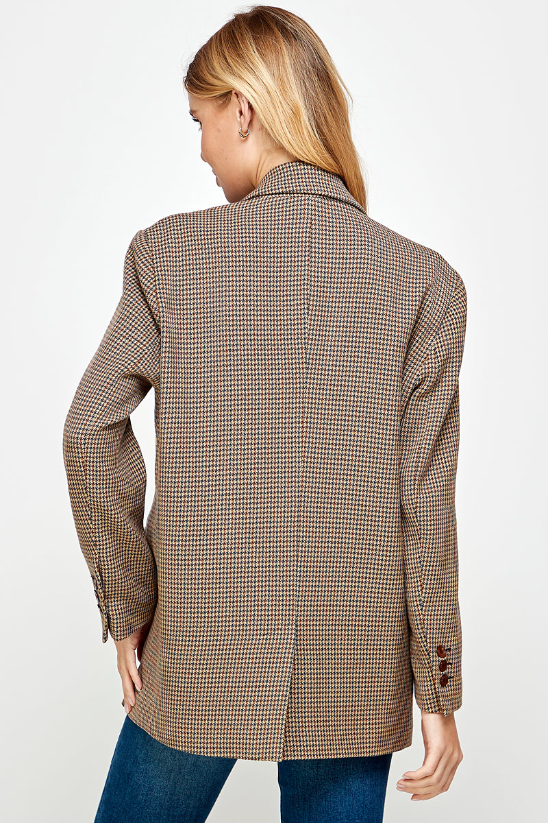 Classic checkered pattern houndstooth blazer - YJ9018BJ