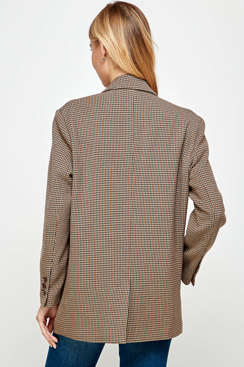 Classic checkered pattern houndstooth blazer - YJ9018BJ