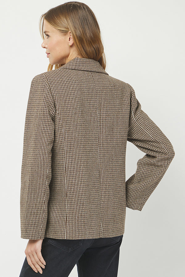 Yura Tailored Houndstooth Pattern Blazer - YJ9036BJ