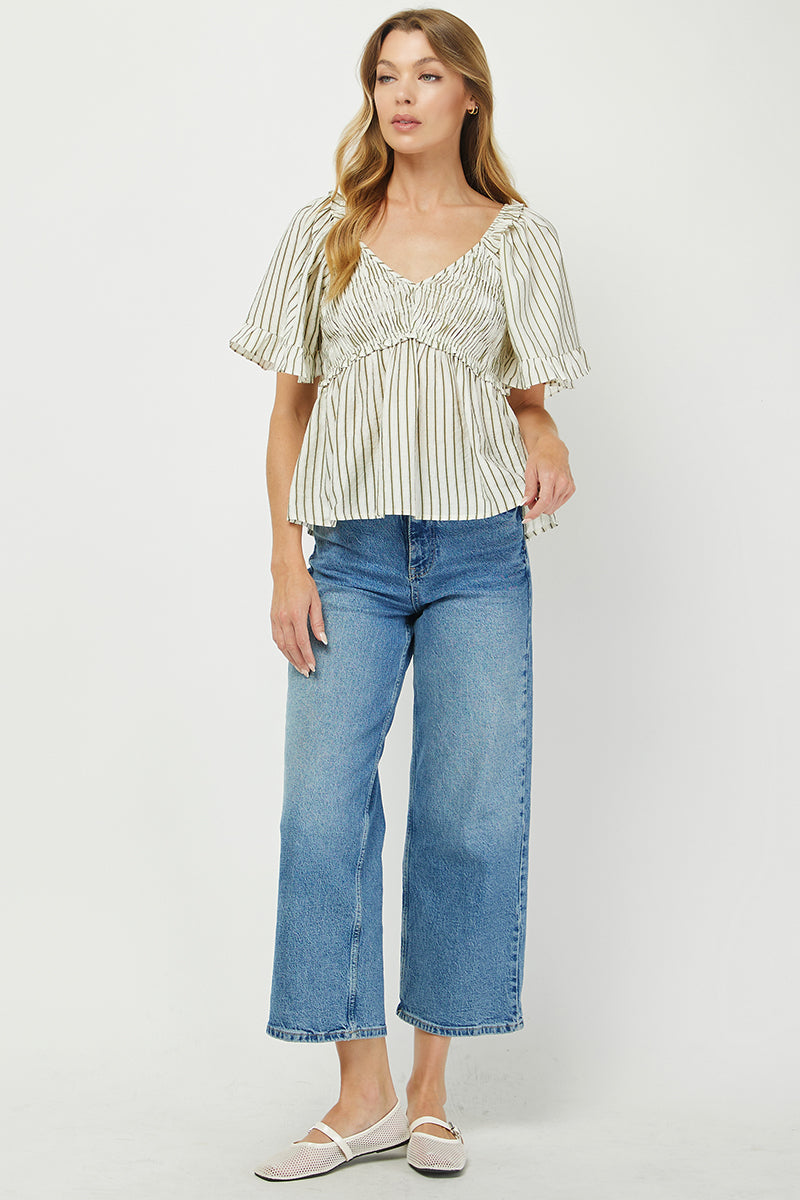 Willow Smocked Stripe Top - YT3083KJ01