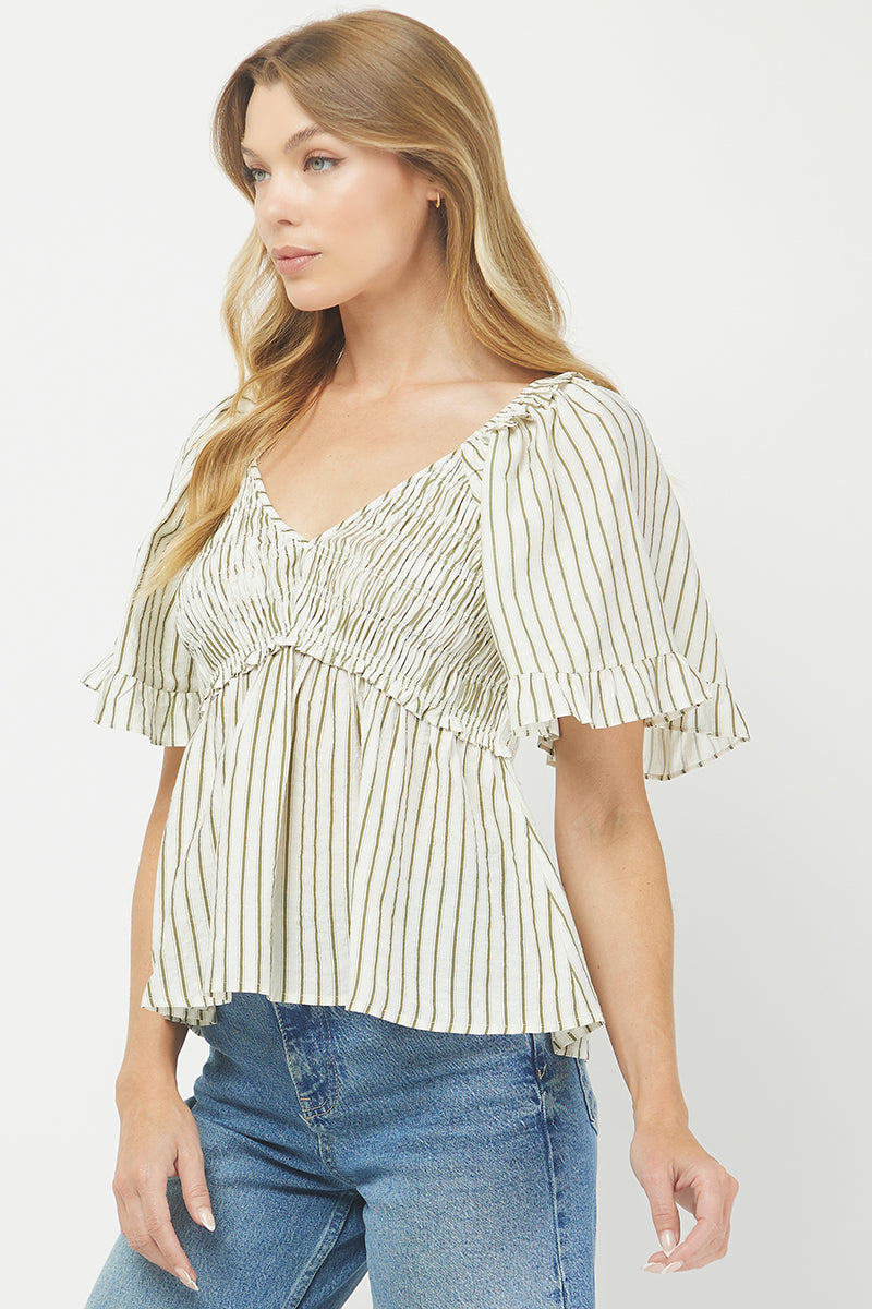 Willow Smocked Stripe Top - YT3083KJ01