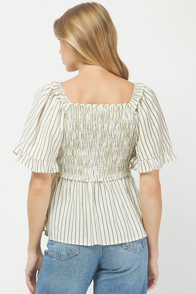 Willow Smocked Stripe Top - YT3083KJ01