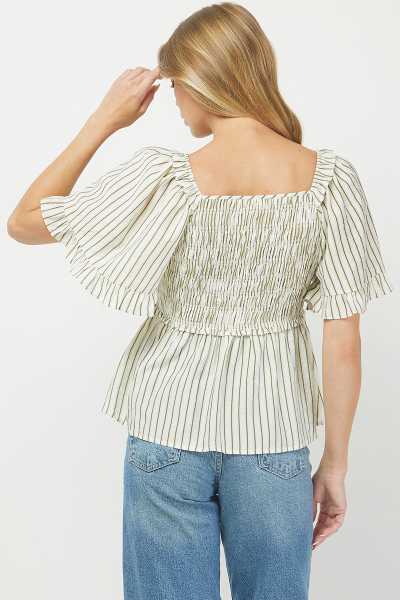 Willow Smocked Stripe Top - YT3083KJ01