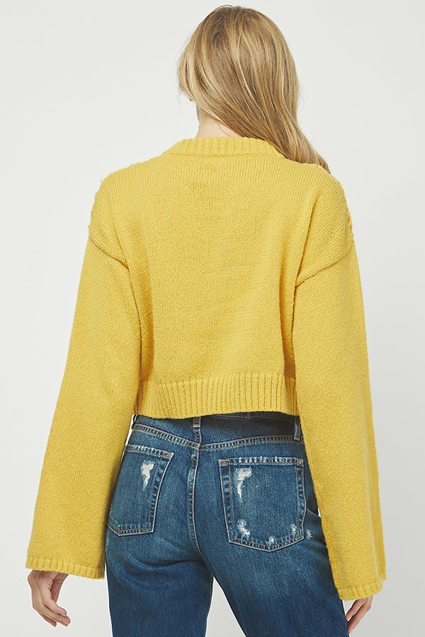 Golden Glow Cochet Bell Sleeve Sweater - YW6041AJ