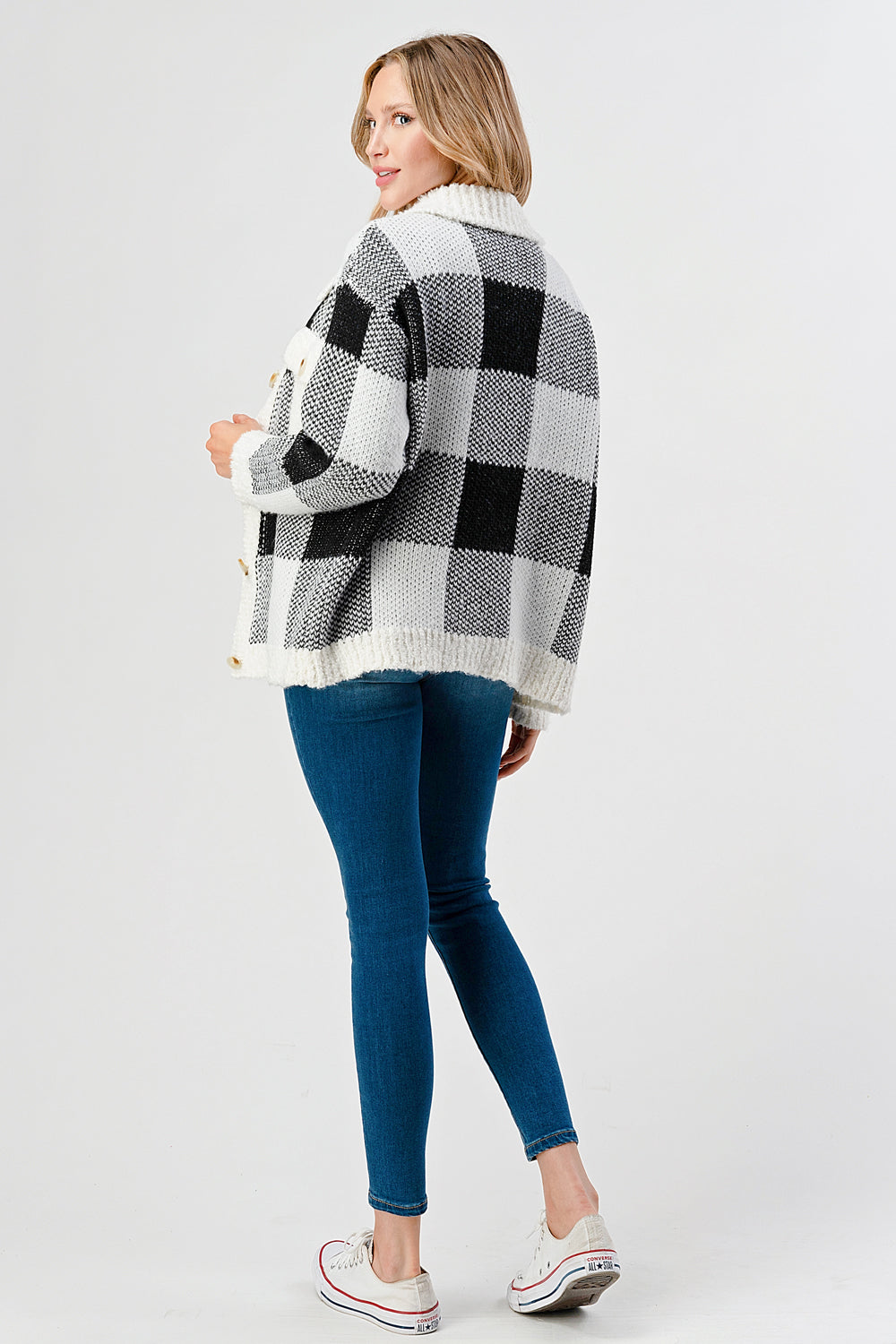 YURA BUTTON DOWN SWEATER CARDIGAN WITH COLLAR